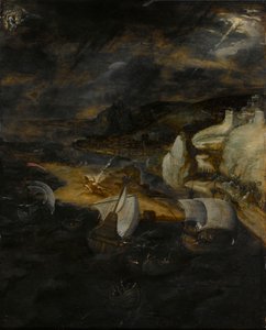 La caduta di Lucifero da Herri met de (c.1510 p.1550) Bles
