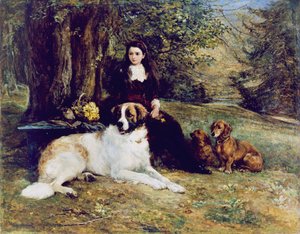 Ragazza con Cane, 1884 da Heywood Hardy