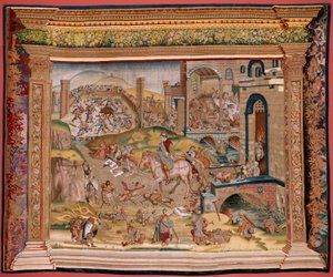 Arazzo fiammingo. Serie Quattro arazzi dopo Hieronymus Bosch. San Martino. Primo arazzo della serie. Modello Ispirato dall