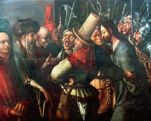 Cristo davanti a Pilato, di Hieronymus Bosch, olio su tavola, 61x77 cm. Paesi Bassi da Hieronymus Bosch