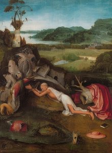 San Girolamo nel deserto. Circa 1490 da Hieronymus Bosch
