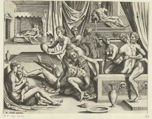 Uomini e donne che fanno il bagno da Hieronymus Cock