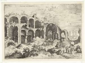 Terza vista del Colosseo a Roma da Hieronymus Cock