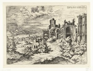 Veduta del Palatino con alba