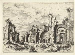 Veduta delle Terme di Diocleziano da Hieronymus Cock