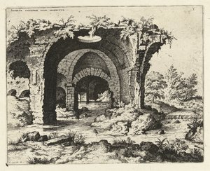 Veduta di una rovina a Roma