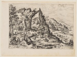 Giuda e Tamar, da Paesaggi con scene bibliche e mitologiche da Hieronymus Cock
