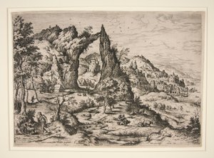 Giuda e Tamar, da Paesaggi con scene bibliche e mitologiche da Hieronymus Cock