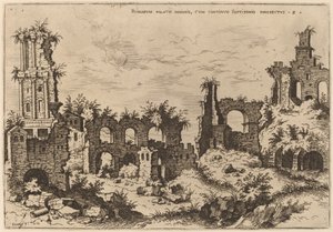 Rovine sul Palatino con il Settizonio da Hieronymus Cock