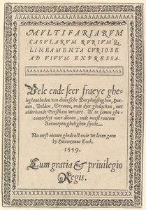 Pagina del titolo per "Multifariarum Casularum" da Hieronymus Cock