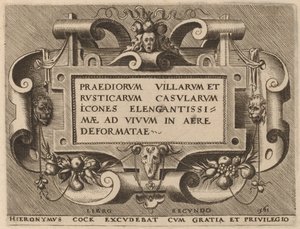 Pagina del titolo per "Praediorum Villarum" da Hieronymus Cock