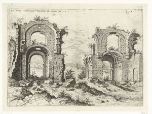 Seconda vista delle Terme di Diocleziano (Rovine romane) da Hieronymus Cock