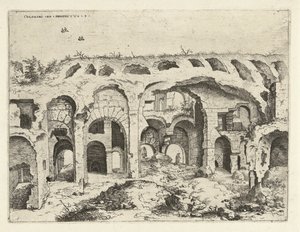 Quarta vista del Colosseo a Roma da Hieronymus Cock