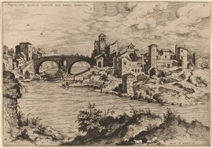 Veduta del Ponte Quattro Capi e dell