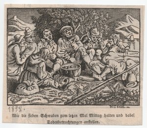 Gli Svevi intorno alla pentola di gnocchi