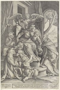 Sacra Famiglia con Elisabetta e Giovanni Battista, dopo Denys Calvaert, 1563 - prima del 1611 da Hieronymus or Jerome Wierix