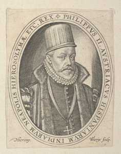 Filippo II di Spagna, fine XVI-inizio XVII secolo da Hieronymus or Jerome Wierix