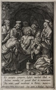 La Passione: La sepoltura da Hieronymus or Jerome Wierix