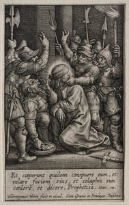 La Passione: La derisione di Cristo da Hieronymus or Jerome Wierix