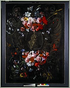 Cartiglio con fiori da Hieronymus the Elder Galle
