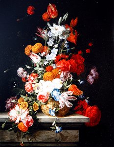 Fiori misti in un vaso dorato da Hieronymus the Elder Galle