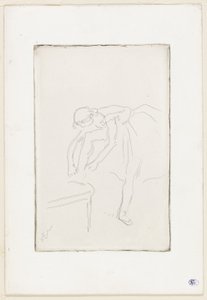 Ballerina che si mette le scarpe da Hilaire Germain Edgar Degas