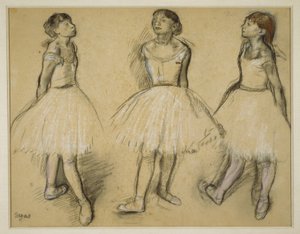 Tre studi di una ballerina in quarta posizione da Hilaire Germain Edgar Degas