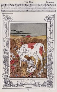 La mucca (litografia a colori) da Hilda Broughton