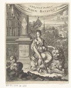Pagina del titolo per Index Batavicus, o Nome degli scrittori Batavi e Olandesi