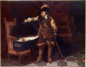 Oliver Cromwell davanti alla bara di Carlo I Stuart