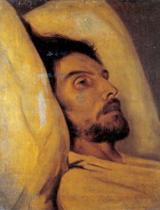 Ritratto del giornalista Armand Carel sul letto di morte