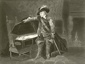 Cromwell osserva il corpo morto di Carlo I da Hippolyte Delaroche