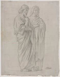 Due figure in piedi (Studio per la sezione sinistra de La missione degli apostoli) da Hippolyte Jean Flandrin