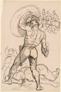 Un Antico Guerriero Romano in Battaglia da Hippolyte Lalaisse