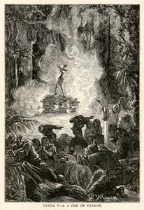Ci fu un grido di terrore, da Il giro del mondo in ottanta giorni di Jules Verne, inciso da Adolphe François Pannemaker