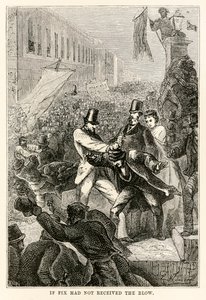 Se Fix non avesse ricevuto il colpo, da Il giro del mondo in ottanta giorni di Jules Verne (1828-1905) inciso da Henri-Théophile Hildebrand (1824-97), 1873 da Hippolyte Leon after Benett