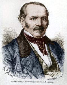 Allan Kardec (1804-1869) vero nome Hippolyte Leon Denisart-Rivail, inventore dello spiritismo in Francia, incisione da una foto di Leymarie da Hippolyte Leymarie