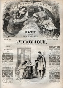 Andromaca tragedia in cinque atti - incisione in "Opere di Jean Racine" illustrata da Pauquet e nota di Emile de La Bedolliere - 1851