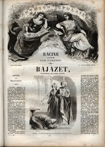 Bajazet tragedia in cinque atti di Jean Racine - incisione in "Opere di Jean Racine" illustrata da Pauquet e nota di Emile de La Bédollière - 1851