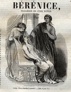 Berenice tragedia in cinque atti - incisione in "Opere di Jean Racine" illustrata da Pauquet e nota di Emile de La Bedolliere - 1851 da Hippolyte Louis Pauquet