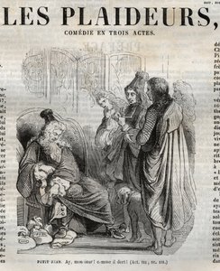 Les Plaideurs (1668) commedia in tre atti - incisione in "Opere di Jean Racine" illustrata da Pauquet e nota di Emile de La Bédollière - 1851 da Hippolyte Louis Pauquet