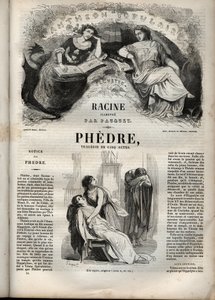 Fedra, di Jean Racine (1639-1699) - incisione in "Opere di Jean Racine" illustrata da Pauquet e nota di Emile de La Bédollière - 1851