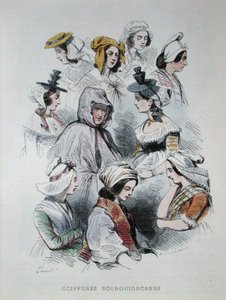 Copricapi dei contadini borgognoni, dal libro 