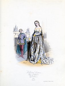 Nobile donna in abito completo da Hippolyte Louis and Polydore Pauquet