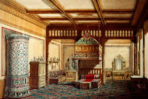 Camera da letto nel palazzo del Granduca Vladimir Alexandrovich a San Pietroburgo da Hippolyte Monighetti