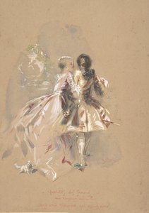 Giovane coppia vista da dietro, metà XIX secolo da Hippolyte Omer Ballue