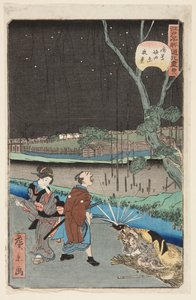 N. 18, Scena notturna a Horitahara in Asakusa