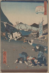 Vista di Nishitoisaka a Koishikawa, c.1860 da Hirokage Utagawa