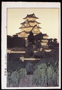 Veduta serale del castello di Himeji