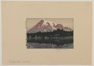 Lago Reflection sul Monte Rainier, era Showa da Hiroshi Yoshida